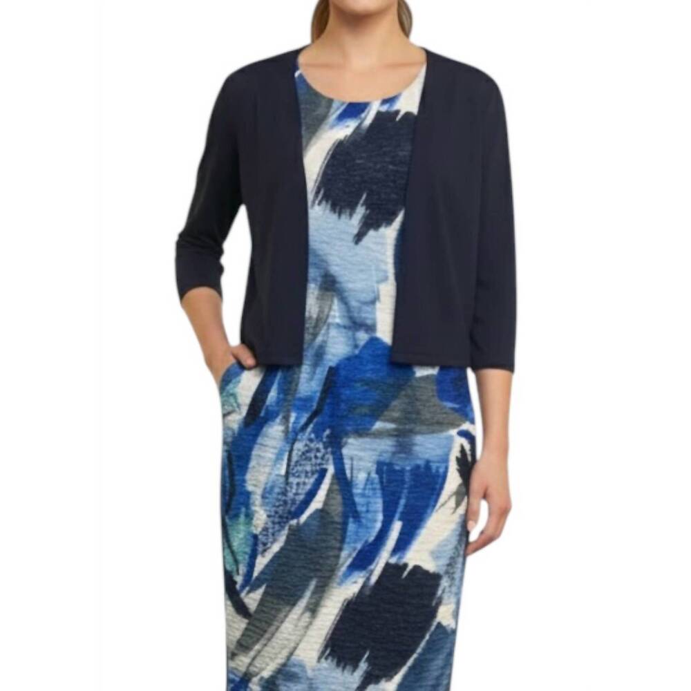 NEW MICHAEL TYLER three quarter sleeve bolero in navy